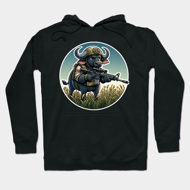 African Buffalo Tactical Hoodie by Rawlifegraphic